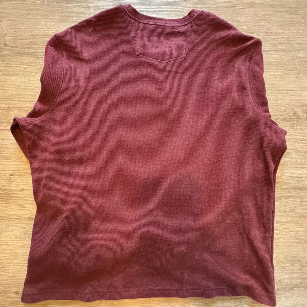 Eddie Bauer Thermal Henley - 2XL - Dark Red/ Maroon - Picture 2 of 4